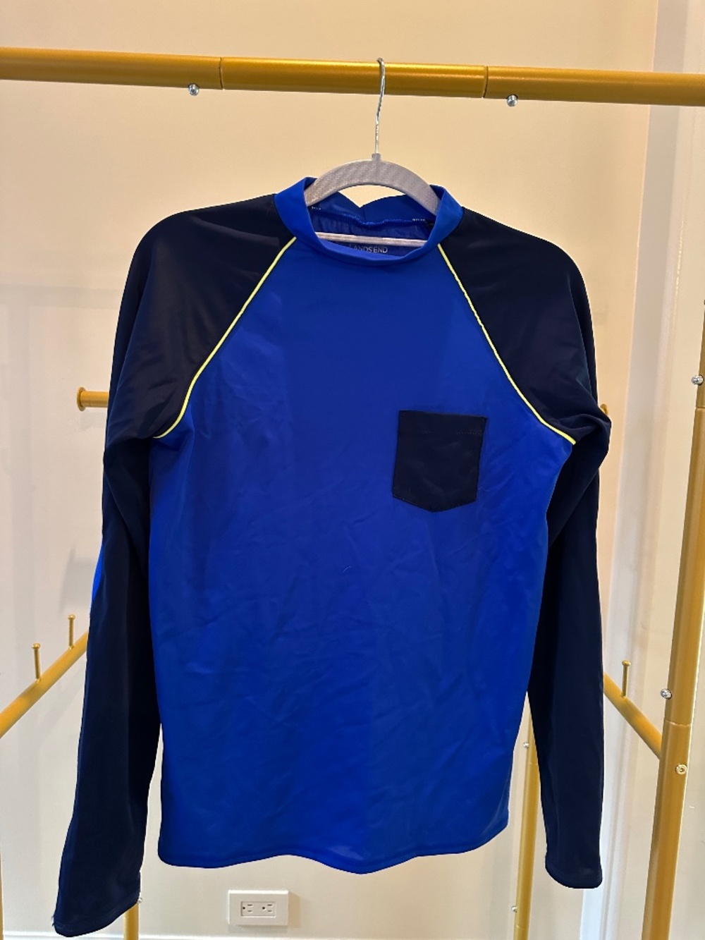 LANDS' END Youth Large (14-16) color block rash guard